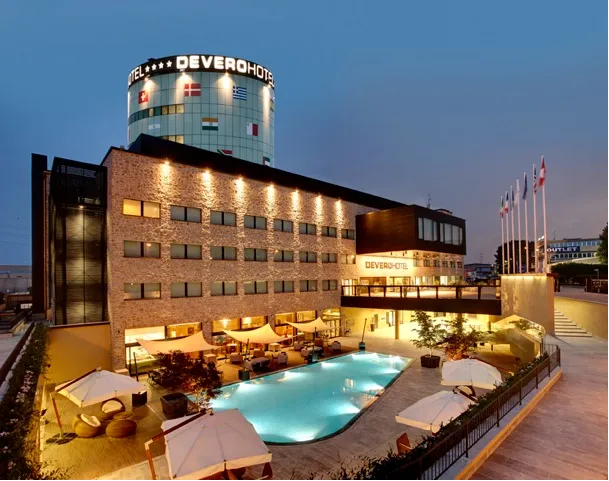 Devero Hotel Exterior at Dusk